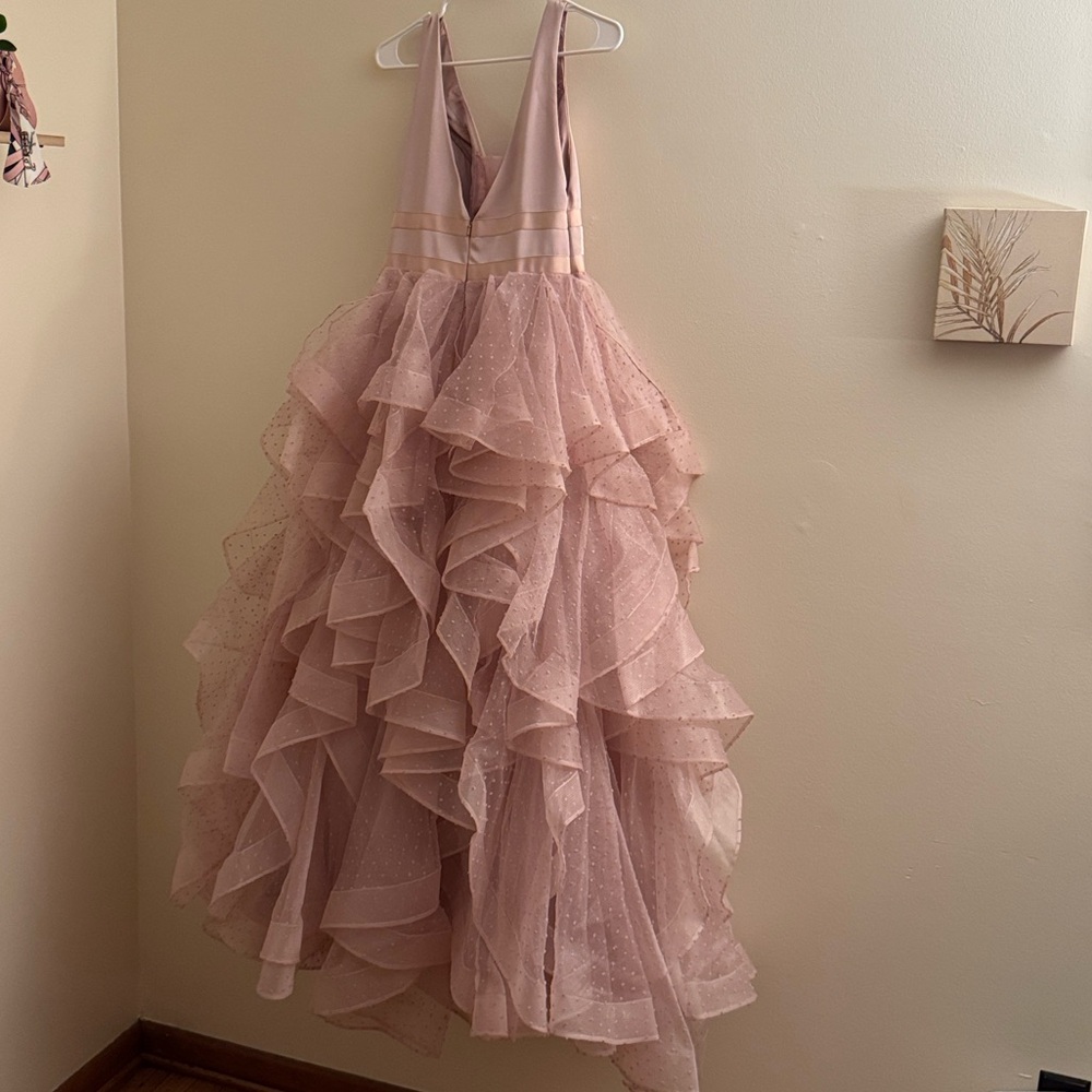 SHERRI HILL Swiss Dot Ruffle Tulle Gown - Picture 2 of 11